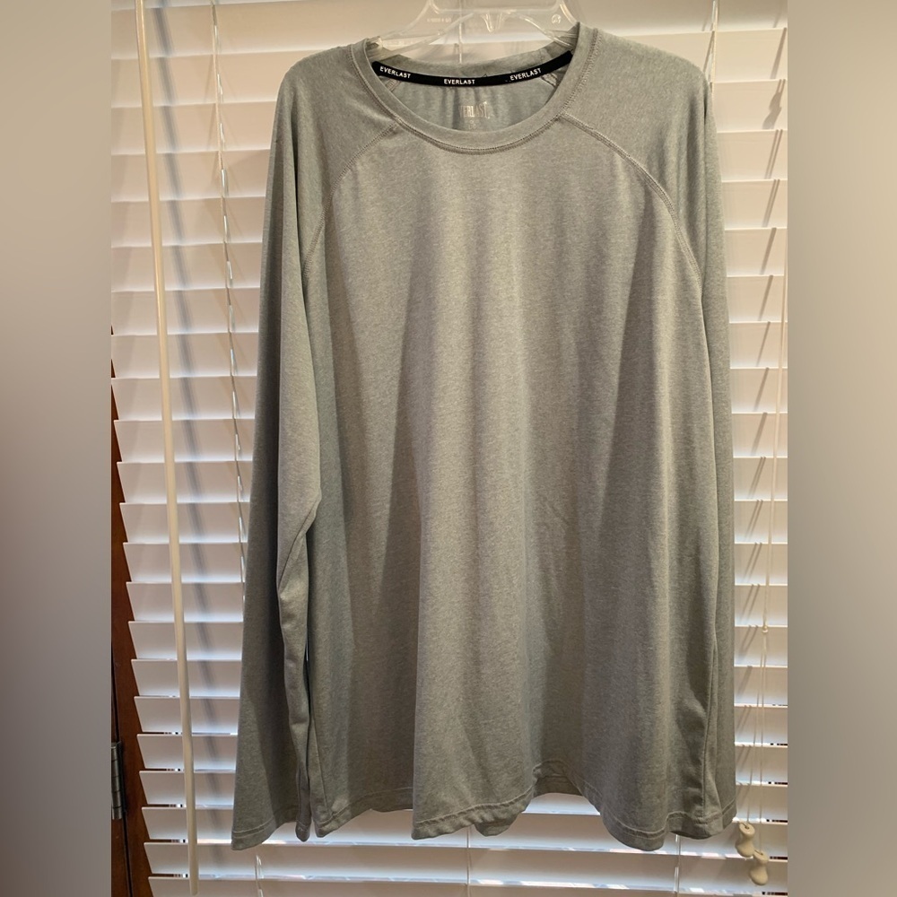 Everlast Sport Gray Heather Long Sleeve Tee Size Large